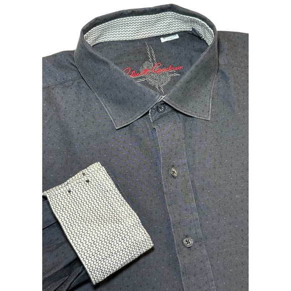 Robert Graham Other - Robert Graham Mens XL Shirt Black Dots All Over Long Sleeve Button Up Flip Cuffs